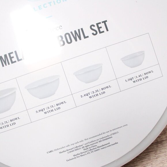 Martha Stewart Collection 8-Piece Melamine Bowl Set Kitchen Light Purple New - Picture 4 of 7